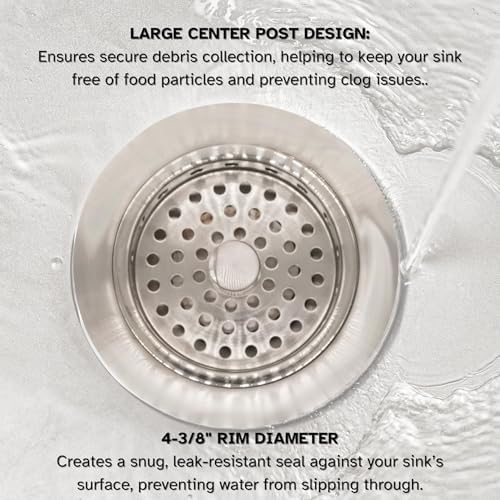 Westbrass A214-07 3-1/2" Post Style Large Kitchen Sink Basket Strainer - Image 5