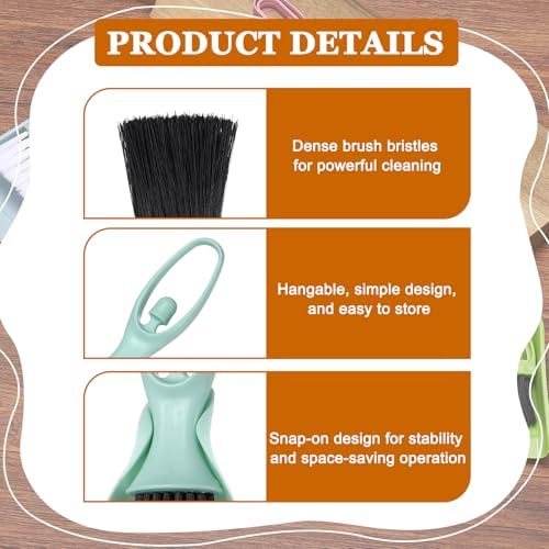 uxcell Mini Dustpan and Brush Set, Small Broom and Dustpan Set - Image 3