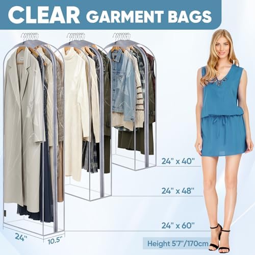BALEINE 9PK Clear Garment Bags for Hanging Clothes - Image 2