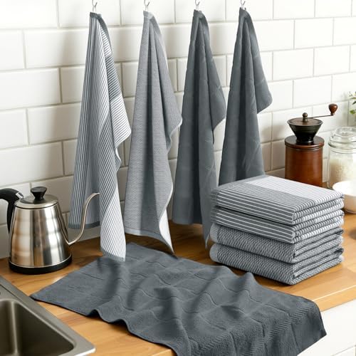 Homaxy 6 Pack Cotton Terry Premium Kitchen Towels, 18 x 28 in - Image 6