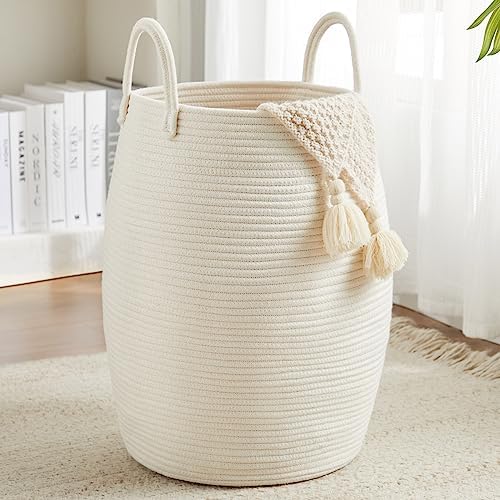 Extra Large Laundry Hamper Basket 105L Woven Blanket Basket by Fionasmagic