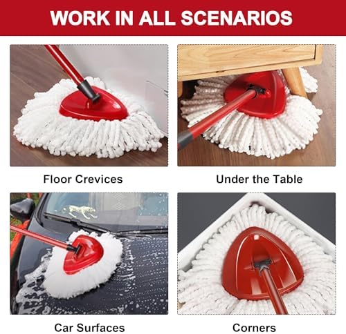 4 Pack Mop Heads Replacements for O-Ceda Easy Wrin Spin System, Microfiber - Image 5