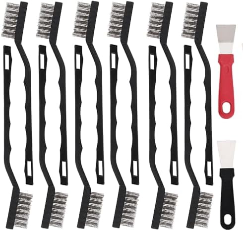 12 Pcs Mini Stainless Steel Wire Brush Set, Wire Scratch Brush by Unknown