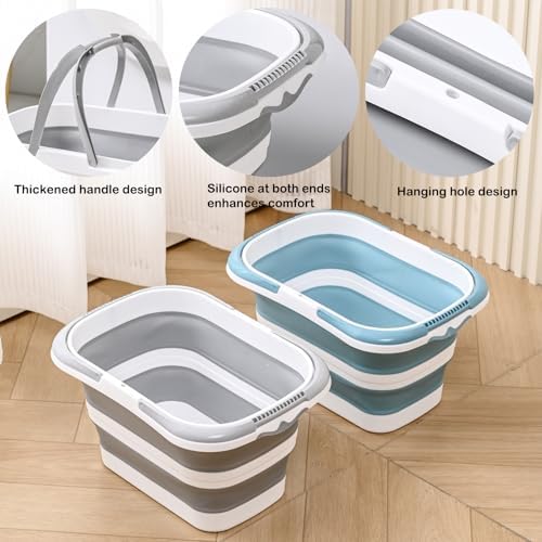 Collapsible Bucket with Handle 16L, Foldable Rectangular Plastic Water Bucket - Image 4