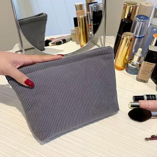 SxoSyo Corduroy Makeup Bags, Large Zipper Cosmetic Pouch - Image 5