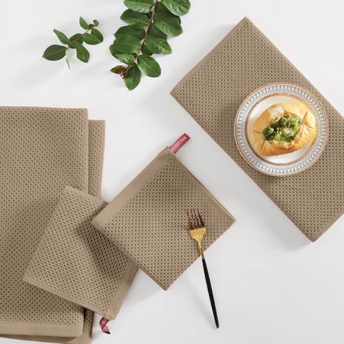 Homaxy 12 Pack 100% Cotton Kitchen Towels and Dishcloths Set - Image 6