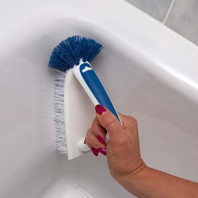 Unger 2-in-1 Bath and Tile Scrubber Brush Tool, Crevice Cleaning Supplies - Image 4