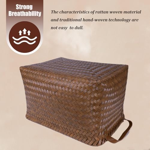 BROWNLILY Handwoven Clothes Basket Laundry Hampers Large Wicker Storage Baskets - Image 4