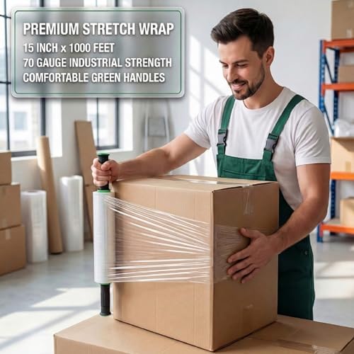 Stretch Film Wrap for Moving, 3 Pack 15 Inch x 1000ft 70 Gauge, Plastic Wrap - Image 6