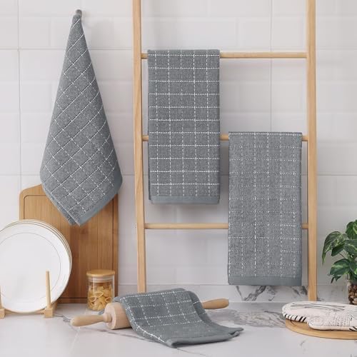 Homaxy 100% Cotton Terry Kitchen Towels, 5 Pack - Image 6