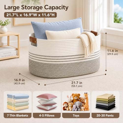 DOFASAYI Laundry Hamper with Handles, 72L Rope Laundry Basket - Image 2