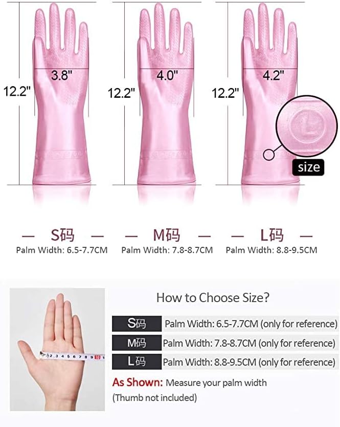 Alimat PluS Kitchen Gloves Latex Free, Cotton Flock Liner, 2 Pairs, Medium | - Image 2