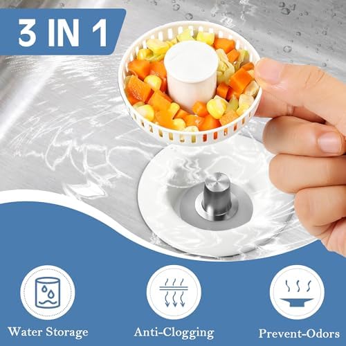 TGOSOMT Kitchen Sink Drain Strainer Stopper, Anti-Clog & Quick Drain - Image 2