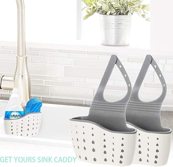EC ELEGANTCHARM Kitchen Sink Caddy Sponge Holder Silicone Plastic Soap Holder - Image 5