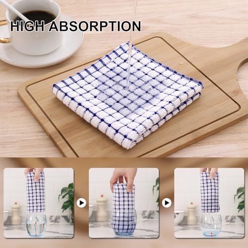 Kitinjoy Cotton 16 Pack Kitchen Towels and Dishcloths Sets, Mixed Color - Image 3