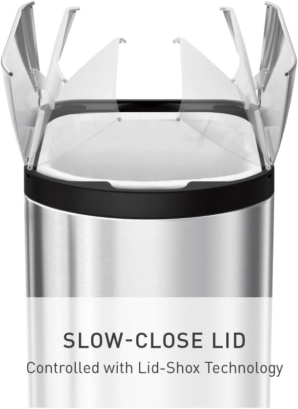 simplehuman 10 Liter / 2.6 Gallon Butterfly Lid Bathroom Step Trash Can - Image 5