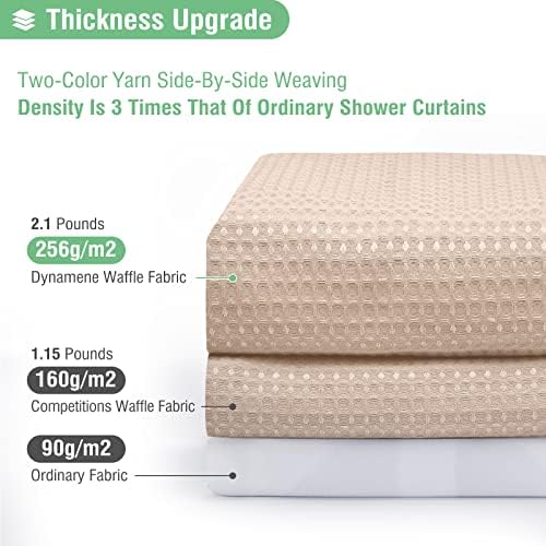Dynamene Long Waffle Shower Curtain 256 GSM Heavy Fabric 72x78 Blush Pink - Image 2