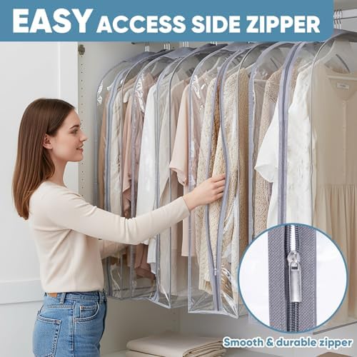 BALEINE 9PK Clear Garment Bags for Hanging Clothes - Image 5