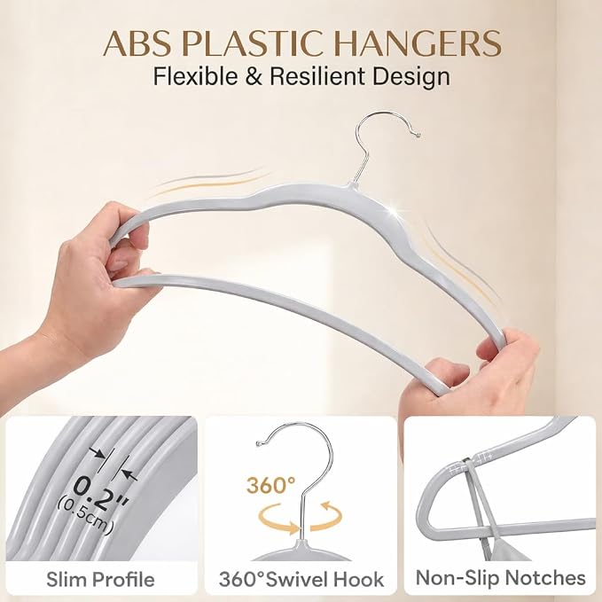 Plastic Hangers 50 Pack, Thin Hangers - Image 7
