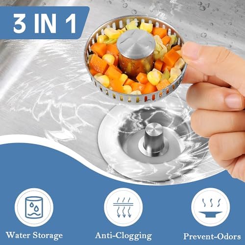 TGOSOMT Kitchen Sink Drain Strainer Stopper, Anti-Clog & Quick Drain - Image 2