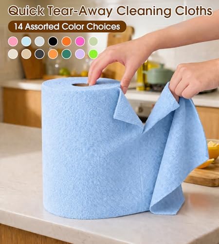 Microfiber Cleaning Cloth Roll, 100 Pack 12 x 12 Inch Tear Away Reusable Paper - Image 6