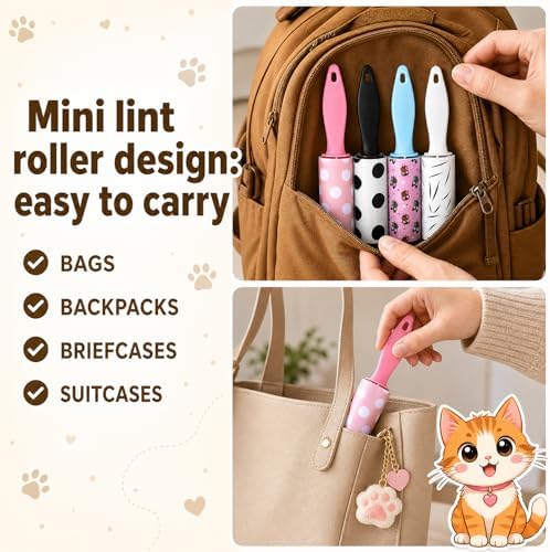 12 Pcs Mini Lint Rollers with Electrostatic Adsorption - Image 7