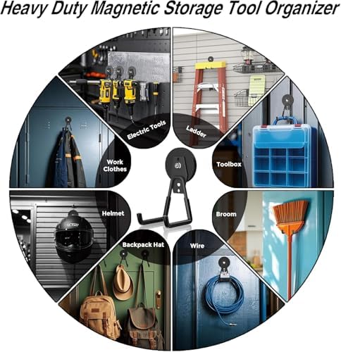 8 Pack Heavy Duty Storage Magnetic Utility Hooks Large Garage Strong Extra - Image 5