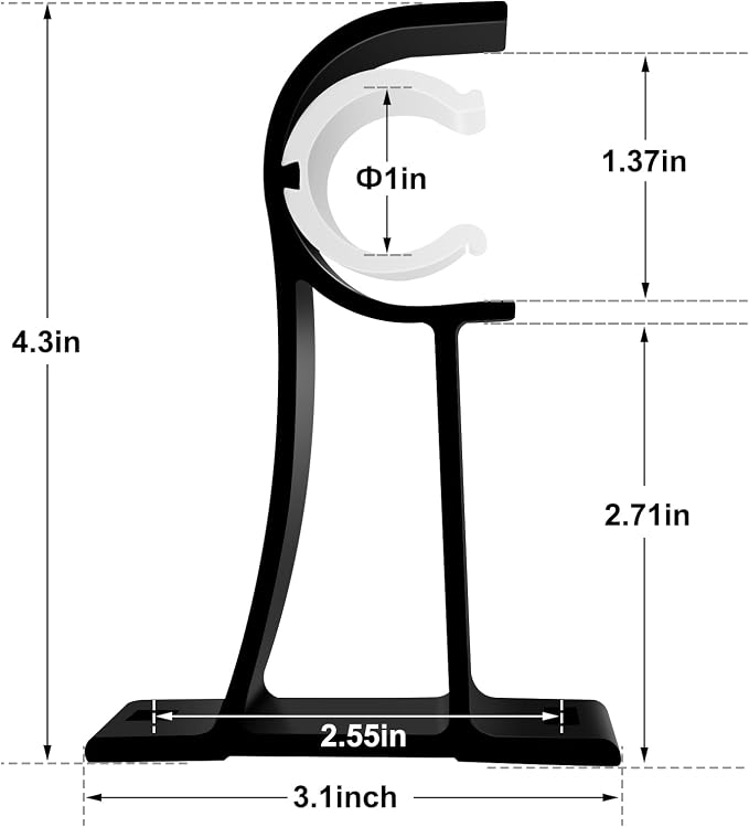 KOLAKO 8 Pack Curtain Rod Bracket, 1 Inch Heavy Duty Holder Black Drapery - Image 2