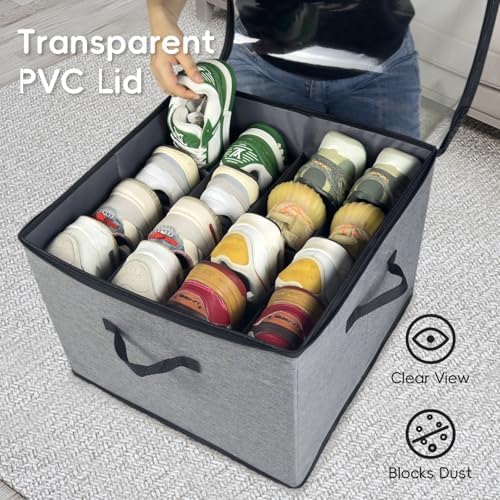 Shoe Organizer Box 2 Pack, Shoe Storage Organizer - Image 5