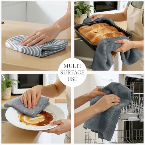 Homaxy 6 Pack Cotton Terry Premium Kitchen Towels, 18 x 28 in - Image 4