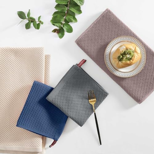 Homaxy 8 Pack 100% Cotton Kitchen Towels and Dishcloths Set - Image 6