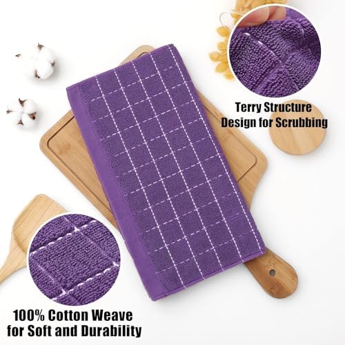 Homaxy 100% Cotton Terry Kitchen Dish Cloths, 12 Pack - Image 2