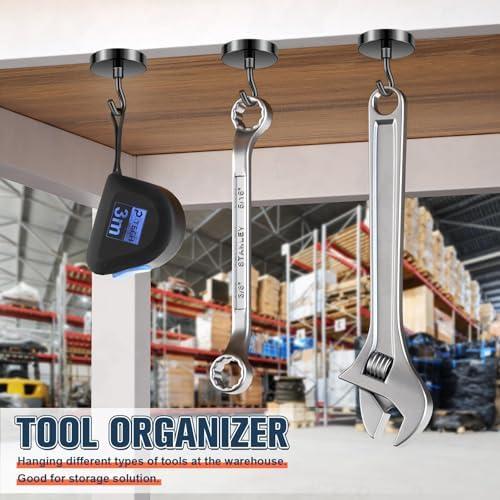 FINDMAG 10 Pack Black Magnetic Hooks, 110LB+ Heavy Duty Magnets - Image 5