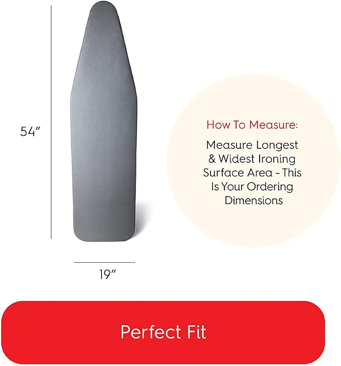 TIVIT Ironing Board Cover 19 x 54” – Made in Italy, Alumitek PRO Heat-Reflective - Image 4