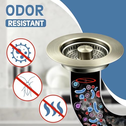 TGOSOMT Kitchen Sink Drain Strainer Stopper, Anti-Clog & Quick Drain - Image 4