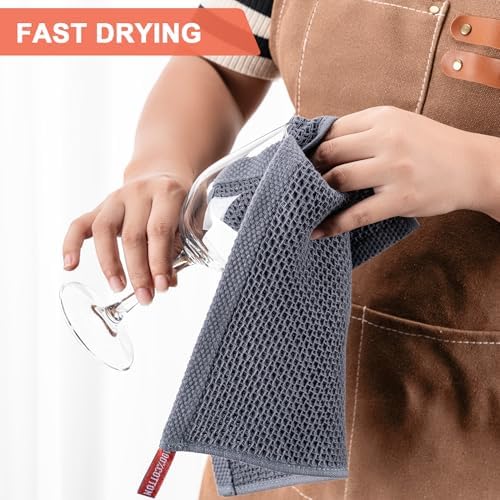 Kitchen Towels 6-Pack Kitchen Dish Cloths, 100% Cotton, 12x12 In, Dark Grey - Image 5