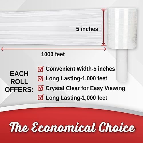 Simply Cool Mini Stretch Wrap 8 Pack 5 Inch 1000 Ft 80 Gauge Shrink Wrap - Image 2