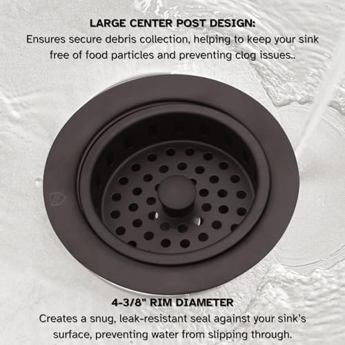 Westbrass A214-12A 3-1/2" Post Style Large Kitchen Sink Basket Strainer - Image 5