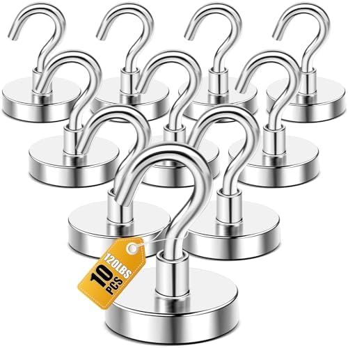 DIYMAG Magnetic Hooks, Strong Magents 10 Pack 120lbs by DIYMAG