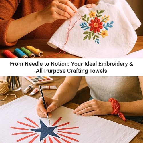 Flour Sack Towels | Tea Towel for Crafts| Cotton Blank Towel for Embroidery| - Image 4