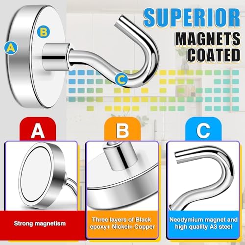 TRYMAG Magnetic Hooks for Cruise Cabins, 25 Pack - Image 4