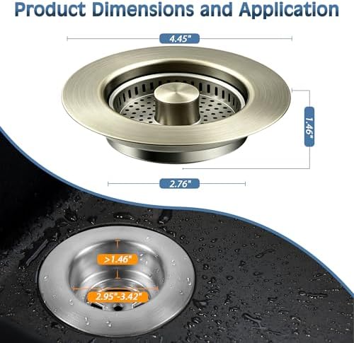 TGOSOMT Kitchen Sink Drain Strainer Stopper, Anti-Clog & Quick Drain - Image 5