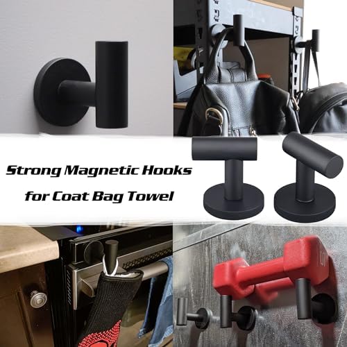 ULIBERMAGNET Strong Magnetic Coat Hooks, Heavy Duty Rubber Coated Magnets Hook - Image 3