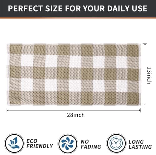 Mordimy Cotton Waffle Kitchen Towels, 4 Pack, Khaki & White - Image 6