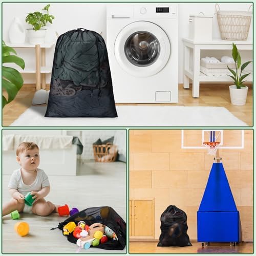 1 Pack Mesh Travel Laundry Bag 24" x 36"Extra Large Dirty Clothes Organizer - Image 5