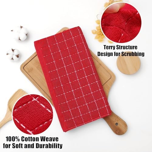 Homaxy 100% Cotton Terry Kitchen Dish Cloths, 4 Pack - Image 2