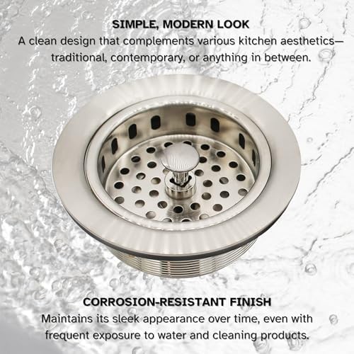 Westbrass A214-07 3-1/2" Post Style Large Kitchen Sink Basket Strainer - Image 6