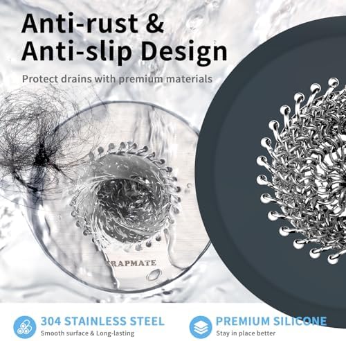 TRAPMATE Bathtub Stopper Drain Strainer Kit, Easy Clean Tub Shower Drain Hair - Image 5