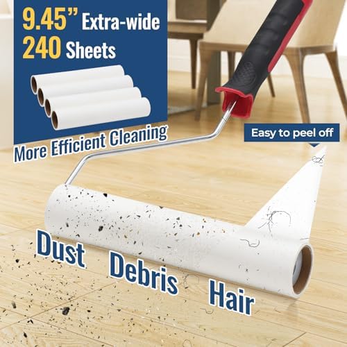 Lint Rollers for Pet Hair Extra Sticky, 9.45" Wide Large Lint Roller, 240 - Image 4