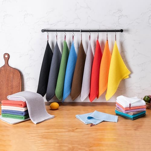 BOOMIBOO 4-Pack Dish Towels, 100% Cotton Waffle Weave, 13x28 in, Mixed Color - Image 5